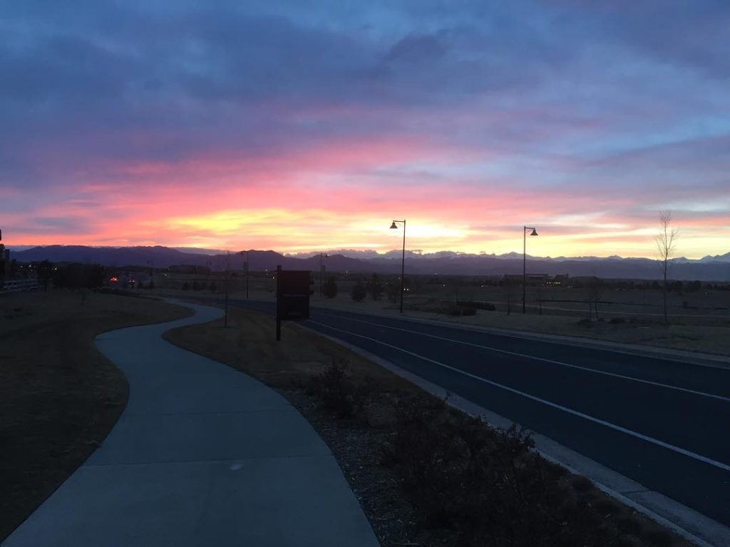 run, sunset, Colorado